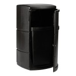 Commercial Zone 775101 PolyTec 25 Gallon Black Square Side Entry Trash Can with Dual-Flipper Dome Lid