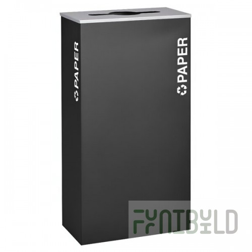 Ex-Cell Kaiser RC-KD17-P BLX Kaleidoscope XL Series Black Texture 17 Gallon Customizable Rectangular Paper Receptacle
