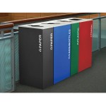 Ex-Cell Kaiser RC-KD17-P BLX Kaleidoscope XL Series Black Texture 17 Gallon Customizable Rectangular Paper Receptacle
