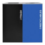 Ex-Cell Kaiser RC-KD17-P BLX Kaleidoscope XL Series Black Texture 17 Gallon Customizable Rectangular Paper Receptacle