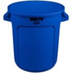 Rubbermaid® 1779699 BRUTE 10 Gallon Blue Round Trash Can