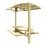 Paris Site Furnishings Shade Series 6' Signal Blue Surface Mounted Picnic Table with Canopy and Basket Weave Perforations 85 1/2 Paris Site Furnishings Shade Series 6' Signal Blue Surface Mounted Picnic Table with Canopy and Basket Weave Perforations 85 1/2
