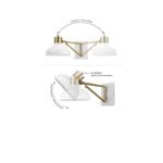 Globe Farmhouse White / Brass Plug-In or Hardwire Wall Sconce with Swing Arm - 120V, 60W Globe Farmhouse White / Brass Plug-In or Hardwire Wall Sconce with Swing Arm - 120V, 60W