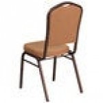 Flash Furniture FD-C01-C-4-GG Hercules Light Brown Fabric Crown Back Stackable Banquet Chair with Copper Vein Frame