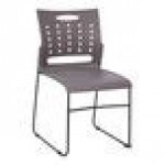 Flash Furniture Hercules Gray Diamond Ventilated Contoured Stacking Chair with Black Sled Base