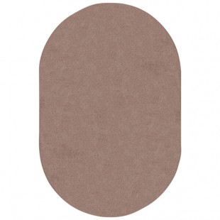 Joy Carpets Kid Essentials Endurance 6' x 9' Taupe Oval Area Rug