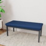 Lesro Lenox Steel Patriot Plus Imperial Blue Vinyl 2-Seat Bench Lesro Lenox Steel Patriot Plus Imperial Blue Vinyl 2-Seat Bench