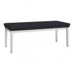 Lesro Lenox Steel Patriot Plus Imperial Blue Vinyl 2-Seat Bench Lesro Lenox Steel Patriot Plus Imperial Blue Vinyl 2-Seat Bench