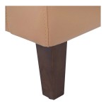 Flash Furniture Hercules Artemis Cognac LeatherSoft Loveseat with Charging Bank and Wooden Feet