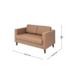 Flash Furniture Hercules Artemis Cognac LeatherSoft Loveseat with Charging Bank and Wooden Feet