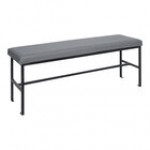 BFM Seating Meghan Black Powder-Coated Steel Customizable Bench with Black Vinyl Seat BFM Seating Meghan Black Powder-Coated Steel Customizable Bench with Black Vinyl Seat