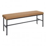 BFM Seating Meghan Black Powder-Coated Steel Customizable Bench with Black Vinyl Seat BFM Seating Meghan Black Powder-Coated Steel Customizable Bench with Black Vinyl Seat
