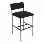 BFM Seating Meghan Black Powder-Coated Steel Customizable Bench with Black Vinyl Seat BFM Seating Meghan Black Powder-Coated Steel Customizable Bench with Black Vinyl Seat