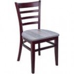 BFM Seating Berkeley Dark Mahogany Beechwood Ladder Back Side Chair with Relic Knotty Pine Seat