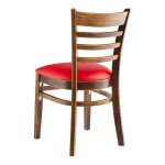 Lancaster Table & Seating Vintage Finish Wood Ladder Back Chair with Red Vinyl Seat - Assembled Lancaster Table & Seating Vintage Finish Wood Ladder Back Chair with Red Vinyl Seat - Assembled
