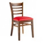Lancaster Table & Seating Vintage Finish Wood Ladder Back Chair with Red Vinyl Seat - Assembled Lancaster Table & Seating Vintage Finish Wood Ladder Back Chair with Red Vinyl Seat - Assembled