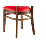 Lancaster Table & Seating Vintage Finish Wood Ladder Back Chair with Red Vinyl Seat - Assembled Lancaster Table & Seating Vintage Finish Wood Ladder Back Chair with Red Vinyl Seat - Assembled
