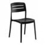 Lancaster Table & Seating Alto Black Stone Slat Back Resin Side Chair Lancaster Table & Seating Alto Black Stone Slat Back Resin Side Chair