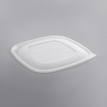 Fineline 15816L-FL Super Bowl Plus Clear Flat PET Plastic Lid for 80 and 160 oz. Square Bowls - 50/Case