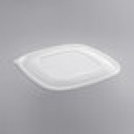 Fineline 15816L-FL Super Bowl Plus Clear Flat PET Plastic Lid for 80 and 160 oz. Square Bowls - 50/Case