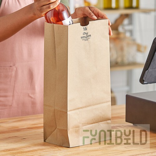 Duro Husky Dubl Life 16 lb. Heavy Duty Natural Kraft Bag - 400/Bundle