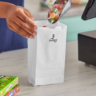 Duro 2 lb. White Paper Bag - 500/Bundle Duro 2 lb. White Paper Bag - 500/Bundle