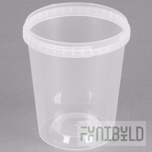 Placon 32 oz. Clear Tamper Resistant Tamper-Evident Safe Lock Deli Container - 250/Case