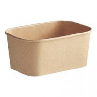 Solia Lingot Bamboo Fiber 33.8 oz. Rectangular Container with Polypropylene Coating - 300/Case Solia Lingot Bamboo Fiber 33.8 oz. Rectangular Container with Polypropylene Coating - 300/Case