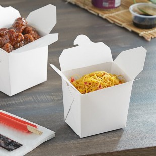 Emperor's Select 16 oz. White Microwavable Paper Take-Out Container - 50/Pack