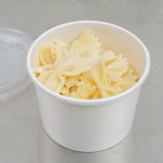 Choice 12 oz. White Double Poly-Coated Paper Food Cup with Vented Plastic Lid - 25/Pack Choice 12 oz. White Double Poly-Coated Paper Food Cup with Vented Plastic Lid - 25/Pack