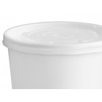 Choice 12 oz. White Double Poly-Coated Paper Food Cup with Vented Plastic Lid - 25/Pack Choice 12 oz. White Double Poly-Coated Paper Food Cup with Vented Plastic Lid - 25/Pack