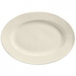 Libbey Porcelana Cream 18 oz. Cream White Rolled Edge Porcelain Nappie Bowl - Sample