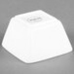 Libbey Slate 8 oz. Ultra Bright White Square Porcelain Bouillon Bowl - Sample