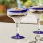 Acopa Tropic 12 oz. Margarita Glass with Blue Rim and Base - Sample