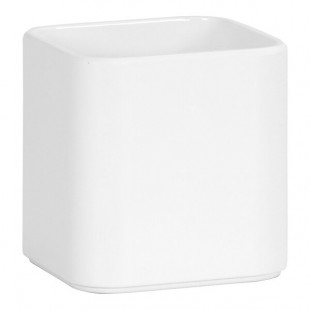 Cal-Mil Hudson 18 oz. White Melamine Crock / Condiment Jar 24021-4-15