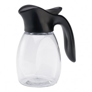 Service Ideas Syrup Saver 10 oz. Clear Plastic Syrup Dispenser with Black Top SR10BLC