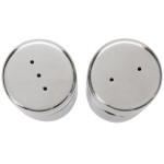 American Metalcraft SP35 1.5 oz. Stainless Steel Round Salt and Pepper Shaker Set