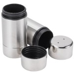 American Metalcraft SP35 1.5 oz. Stainless Steel Round Salt and Pepper Shaker Set