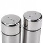 American Metalcraft SP35 1.5 oz. Stainless Steel Round Salt and Pepper Shaker Set