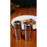 American Metalcraft SP35 1.5 oz. Stainless Steel Round Salt and Pepper Shaker Set