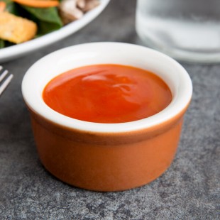 Tuxton B3X-035 3.5 oz. Autumn / Eggshell Smooth China Ramekin - 48/Case