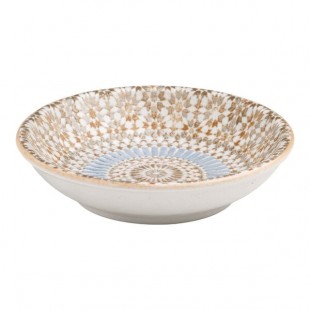 Ariane Cruise Tangier 2.03 oz. Round Blue and Orange Porcelain Ramekin with Ivory Exterior - 18/Case Ariane Cruise Tangier 2.03 oz. Round Blue and Orange Porcelain Ramekin with Ivory Exterior - 18/Case