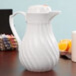 Vollrath 52132 SwirlServe Tilt & Pour 20 oz. White Beverage Server Vollrath 52132 SwirlServe Tilt & Pour 20 oz. White Beverage Server