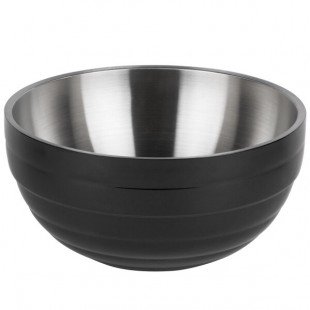 Vollrath 4659160 Double Wall Round Beehive 3.4 Qt. Serving Bowl - Black Black Vollrath 4659160 Double Wall Round Beehive 3.4 Qt. Serving Bowl - Black Black