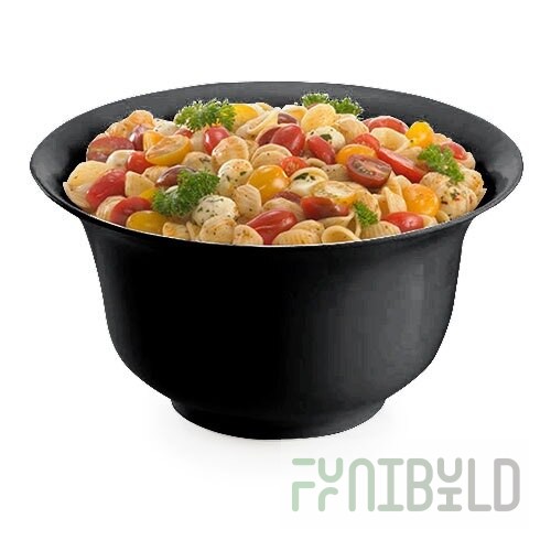 TableCraft CW3130BK 3.25 Qt. Black Cast Aluminum Tulip Salad Bowl