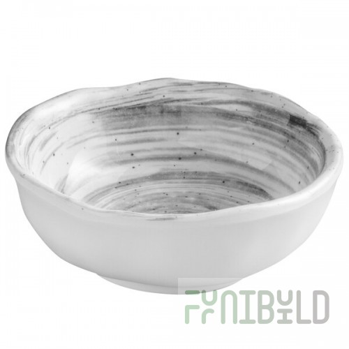 Elite Global Solutions D3141R Van Gogh Black 3 oz. Round Melamine Bowl - 6/Case