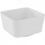 APS Universal 84 oz. Rectangular Matte White Melamine Bowl - 4/Case