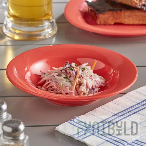 Acopa Foundations 8 oz. Orange Wide Rim Melamine Salad Bowl - 12/Pack