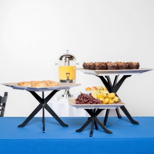 TableCraft RFTT3BK 3-Piece Fold-A-Way Black Riser Set