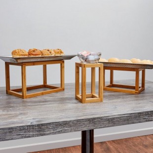 American Metalcraft BAMRSET 3-Piece Bamboo Open Frame Riser Set - 3/Set American Metalcraft BAMRSET 3-Piece Bamboo Open Frame Riser Set - 3/Set